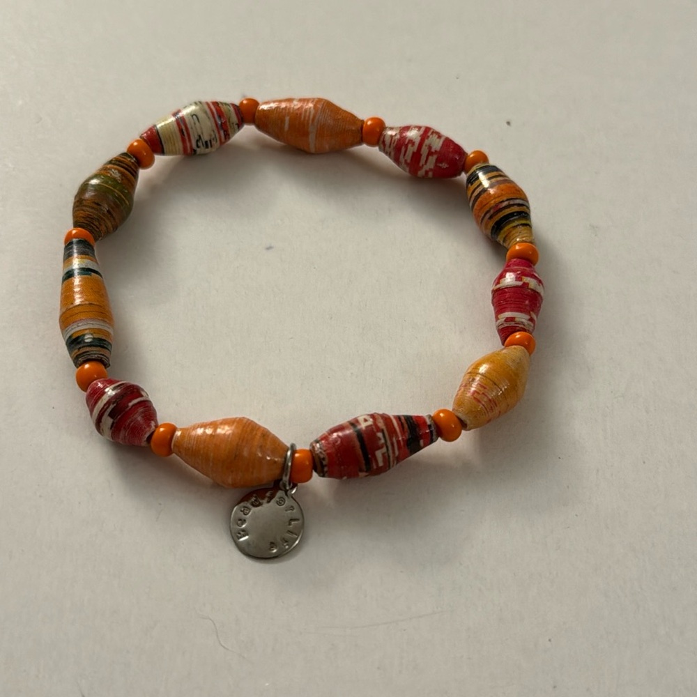 Bead for Life Bracelet Orange Beads B49